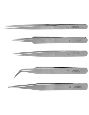 Modelcraft Stainless Steel Tweezers (5pcs Set)