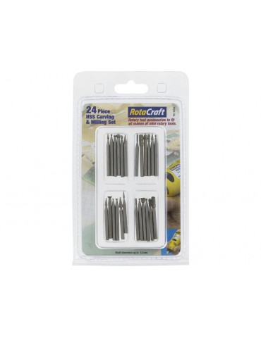 Rotacraft HSS Carving and Milling Bits (24pcs Set)