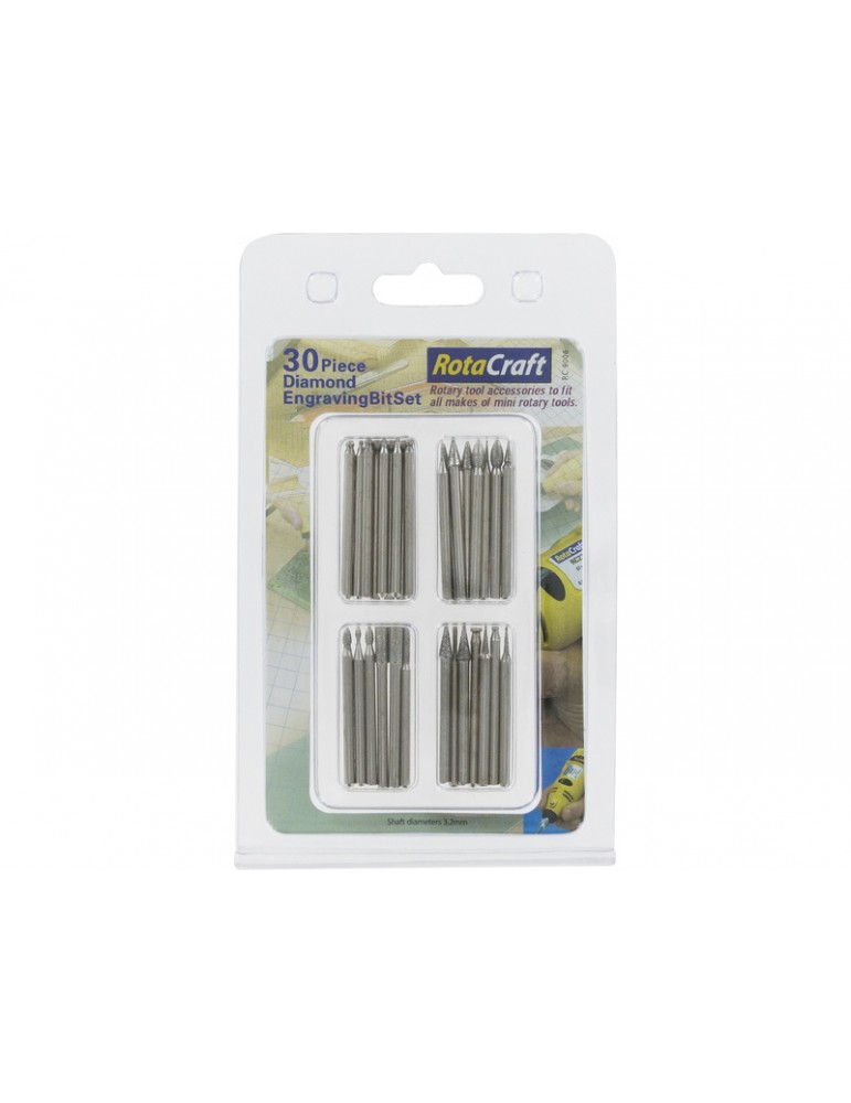 Rotacraft Diamond Engraving Bits (30pcs Set)