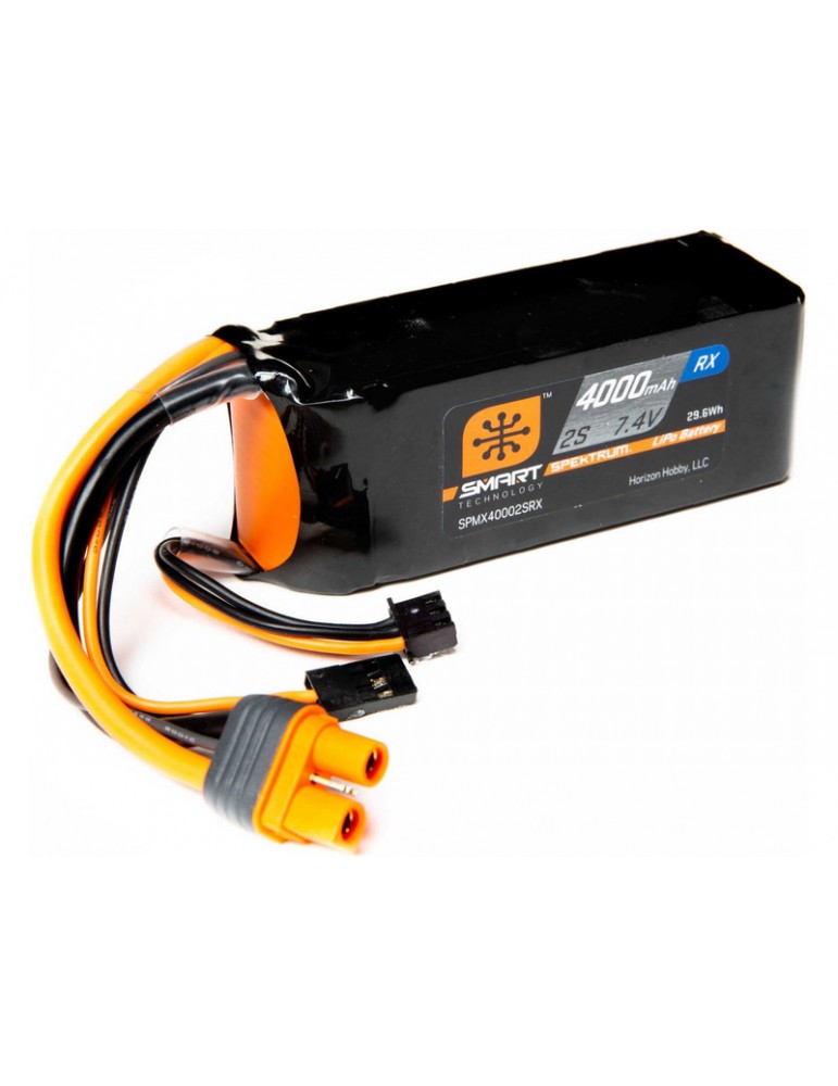 Spektrum Smart 7.4 V 4000 mAh 2S LiPo akumuliatorius IC3 imtuvams ir servo pavaroms | CyborgShop
