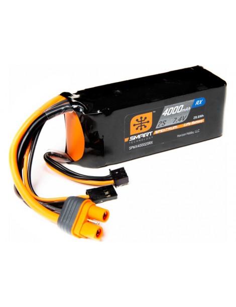 Spektrum Smart 7.4 V 4000 mAh 2S LiPo akumuliatorius IC3 imtuvams ir servo pavaroms | CyborgShop