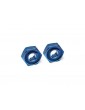 Traxxas Wheel hubs, hex (blue-anodized, aluminum) (2)/ axle pins(4)