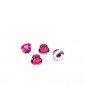 Traxxas Nuts, M4 aluminum, flanged, serrated (pink) (4)