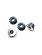 Traxxas Nuts, M4 aluminum, flanged, serrated (blue) (4)
