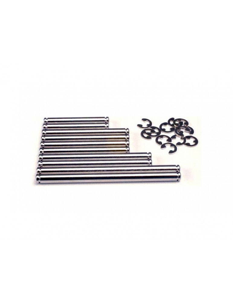 Traxxas Suspension pin set, hard chrome (w/ E-clips)