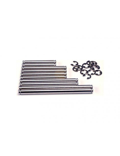 Traxxas Suspension pin set, hard chrome (w/ E-clips)