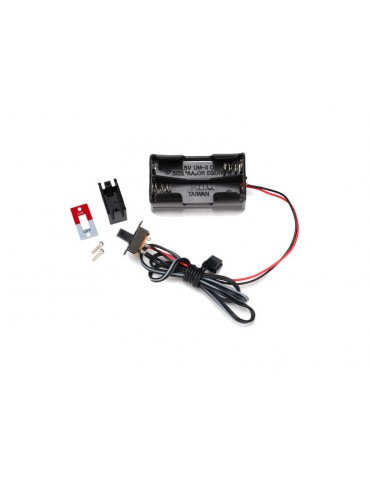 Traxxas Battery holder, 4-cell/ on-off switch