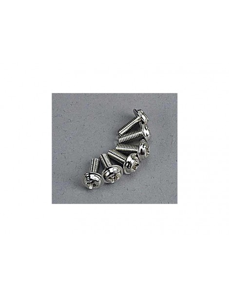 Traxxas Motor screws (3x8mm washerhead machine) (6)