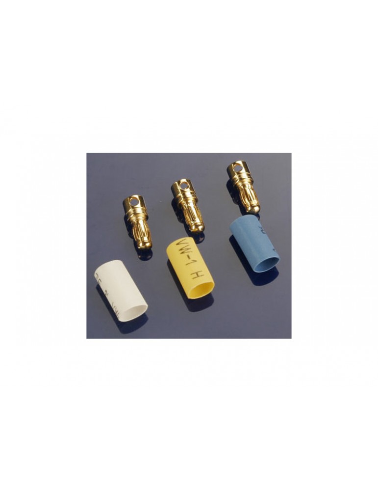 Traxxas Bullet connectors, male, 3.5mm (3) / heat shrink