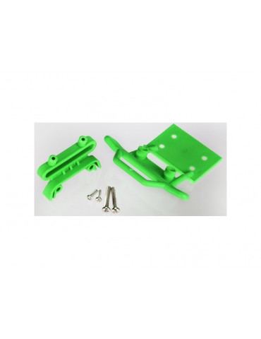 Traxxas Bumper, front / bumper mount, front (green)