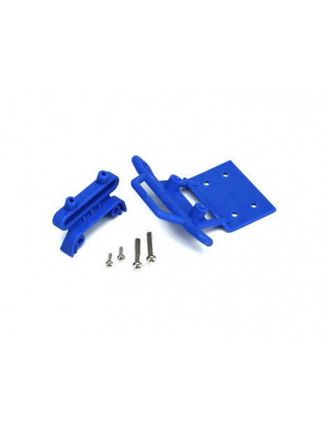 Traxxas Bumper, front/ bumper mount, front (blue)