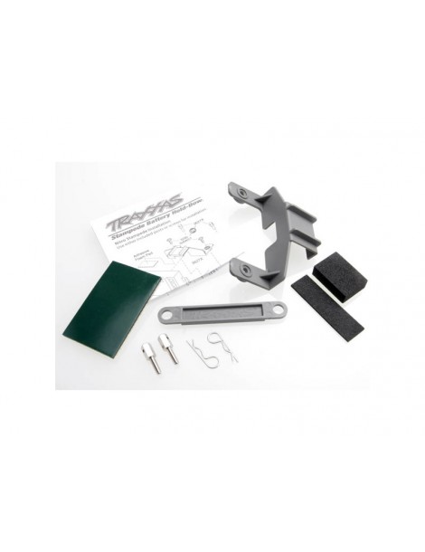 Traxxas Battery hold-down (grey) (1) / receiver hold-down (grey) (1)
