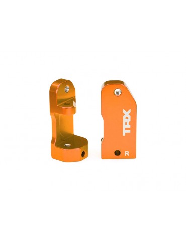 Traxxas Caster blocks, 30-degree, orange-anodized 6061-T6 aluminum (left & right)