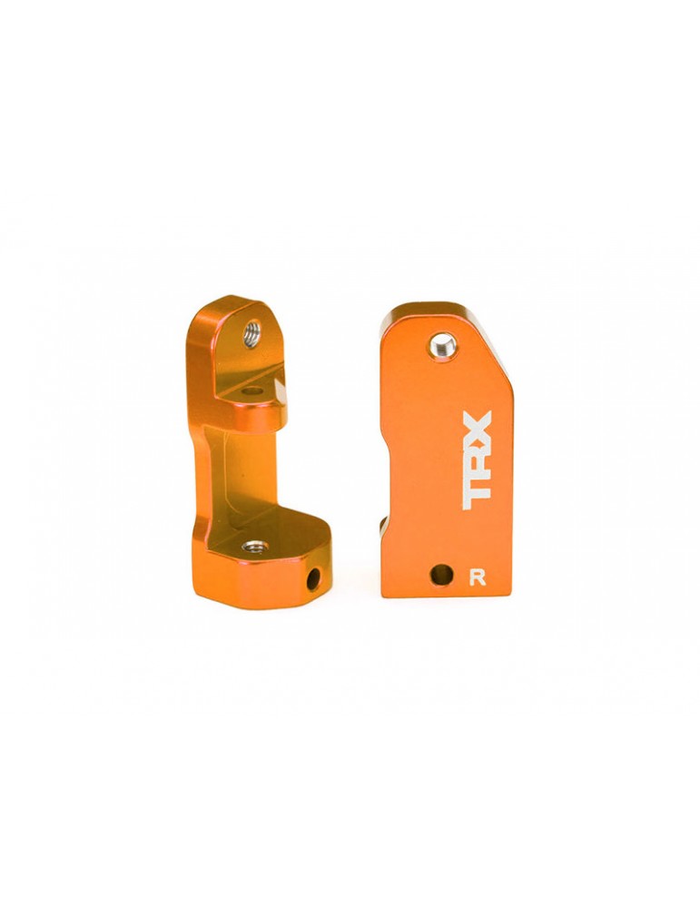 Traxxas Caster blocks, 30-degree, orange-anodized 6061-T6 aluminum (left & right)