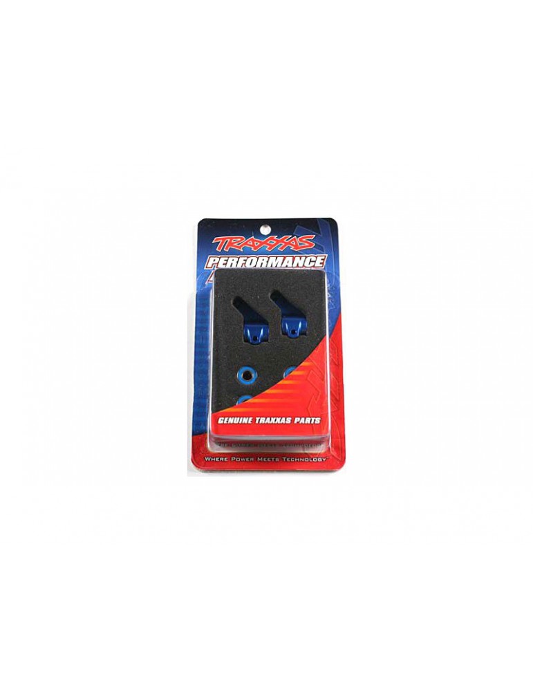 Traxxas Steering blocks, 6061-T6 aluminum (blue-anodized)