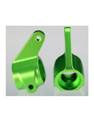 Traxxas Steering blocks, 6061-T6 aluminum (green-anodized)