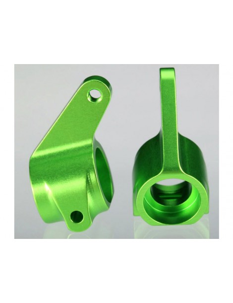 Traxxas Steering blocks, 6061-T6 aluminum (green-anodized)