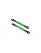 Traxxas Camber links, tubes, 7075-T6 aluminum (green-anodized) (83mm) (2)/ rod ends