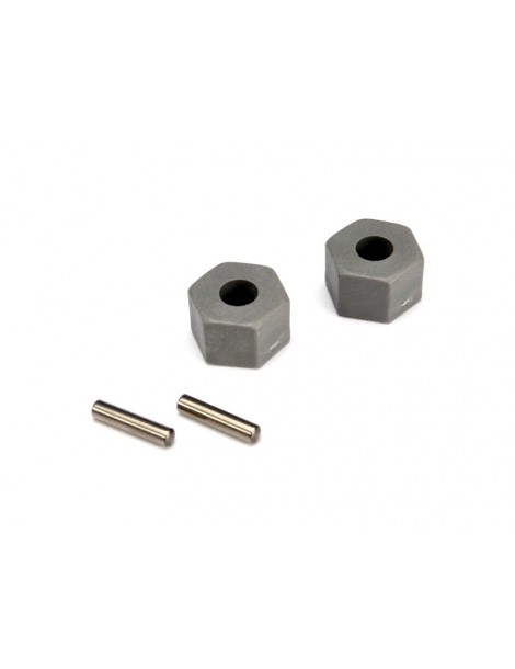 Traxxas Wheel hubs, hex (tall offset) (2)/ axle pins (2.5x10mm) (2)