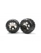 Traxxas Wheels 2.8", All-Star black chrome wheels, 29mm, Talon tires, foam inserts (2)