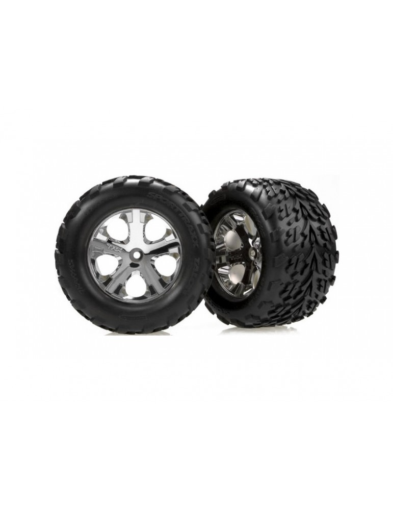 Traxxas Wheels 2.8", All-Star chrome wheels, 19mm, Talon tires, foam inserts (2)
