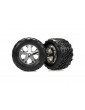 Traxxas Wheels 2.8", All-Star chrome wheels, 19mm, Talon tires, foam inserts (2)