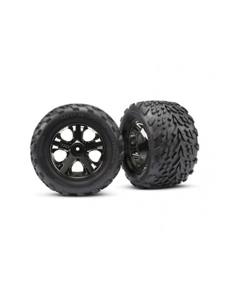 Traxxas Wheels 2.8", All-Star black chrome wheels, 19mm, Talon tires, foam inserts (pair)