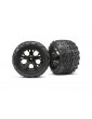 Traxxas Wheels 2.8", All-Star black chrome wheels, 19mm, Talon tires, foam inserts (pair)