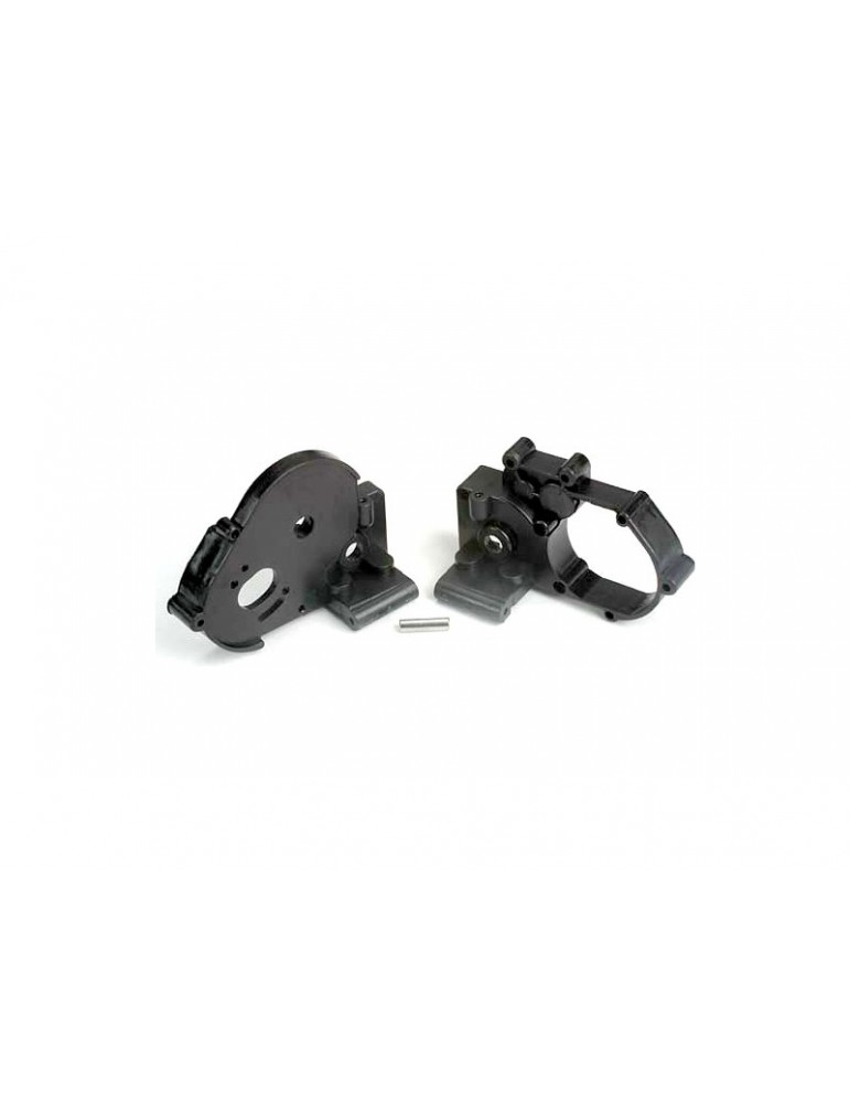 Traxxas Gearbox halves (l&r) (black) w/ idler gear shaft