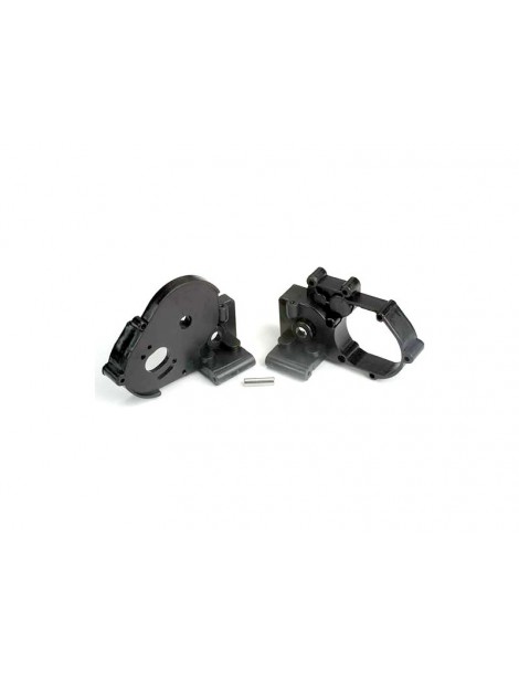 Traxxas Gearbox halves (l&r) (black) w/ idler gear shaft