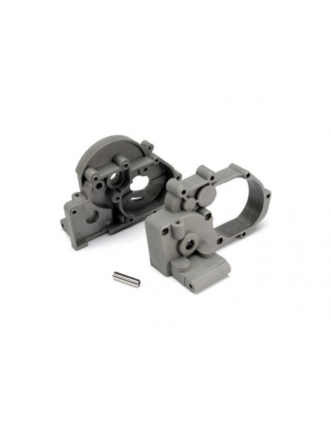 Traxxas Gearbox halves (l&r) (grey) w/ idler gear shaft
