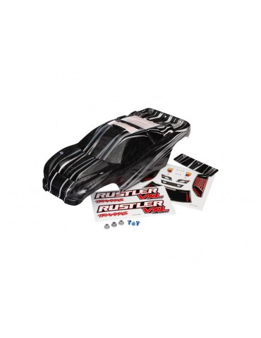 Traxxas Body, Rustler VXL, ProGraphix/ decal sheet/ wing/ aluminum hardware