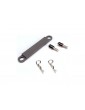 Traxxas Battery hold-down plate (grey)/ metal posts (2)/ body clips (2)