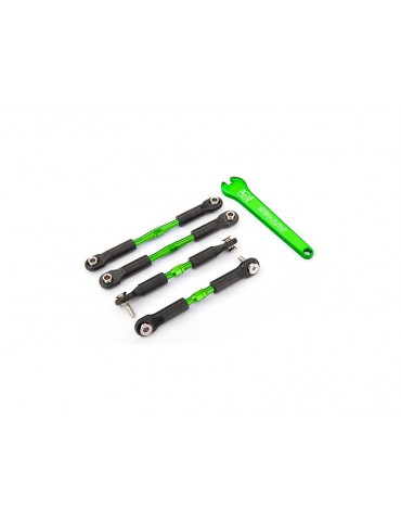 Traxxas Turnbuckles, aluminum (green-anodized), camber links, front, 39mm (2), rear, 49mm (2)