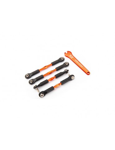 Traxxas Turnbuckles, aluminum (orange-anodized), camber links, front, 39mm (2), rear, 49mm (2)