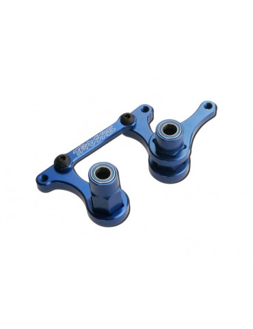 Traxxas Steering bellcranks, drag link (blue-anodized T6 aluminum)