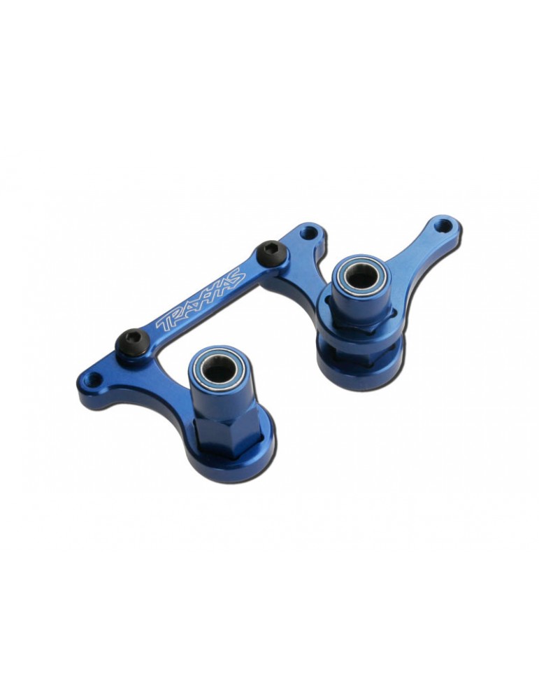 Traxxas Steering bellcranks, drag link (blue-anodized T6 aluminum)