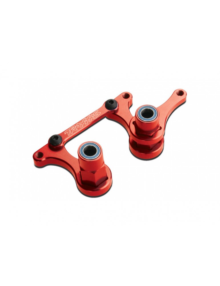 Traxxas Steering bellcranks, drag link (red-anodized T6 aluminum)