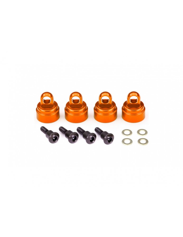 Traxxas Shock caps, aluminum (orange-anodized) (4)