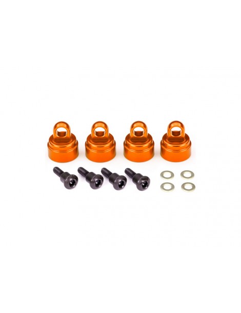 Traxxas Shock caps, aluminum (orange-anodized) (4)