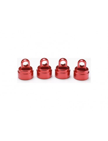 Traxxas Shock caps, aluminum (red-anodized) (4)