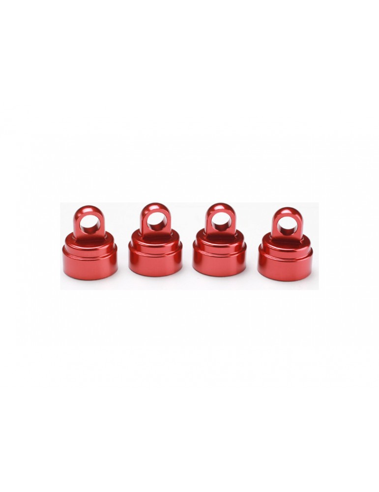 Traxxas Shock caps, aluminum (red-anodized) (4)