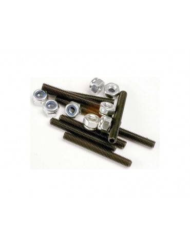 Traxxas Set (grub) screws, M3x25mm (8)/ 3mm nylon locknuts (8)
