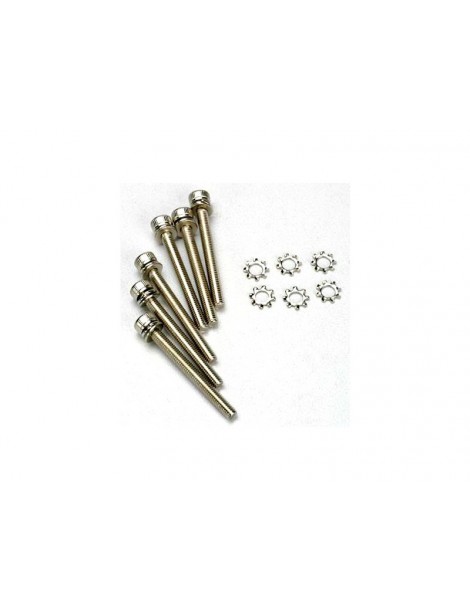 Traxxas Screws, M3x28mm cap-head machine (hex drive) (6)/ 3x6mm ELW (6)