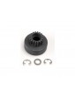 Traxxas Clutch bell, 18T/ 5x8x0.5mm fiber washer (2)/ 5mm E-clip