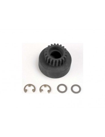 Traxxas Clutch bell, 20T/ 5x8x0.5mm fiber washer (2)/ 5mm E-clip