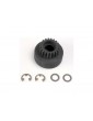 Traxxas Clutch bell, 20T/ 5x8x0.5mm fiber washer (2)/ 5mm E-clip