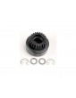 Traxxas Clutch bell, 22T/ 5x8x0.5mm fiber washer (2)/ 5mm E-clip