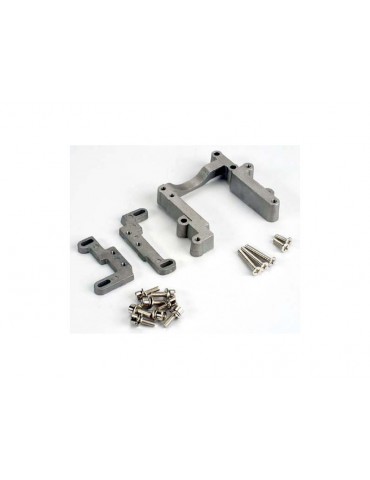 Traxxas Engine mount, 2 piece, aluminum (w/ screws) (N. Rustler/Sport)