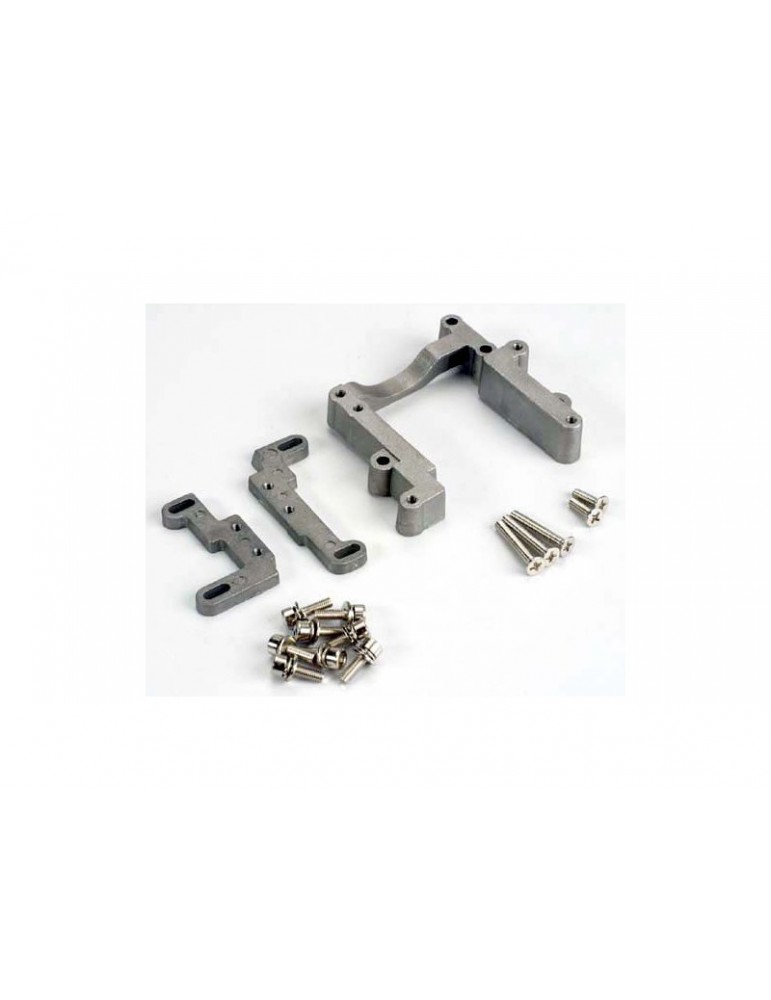 Traxxas Engine mount, 2 piece, aluminum (w/ screws) (N. Rustler/Sport)